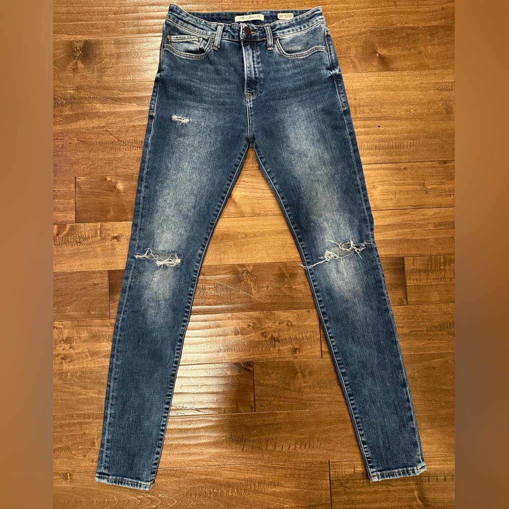 Mavi Jeans Co Dark Blue Distressed Skinny Jeans